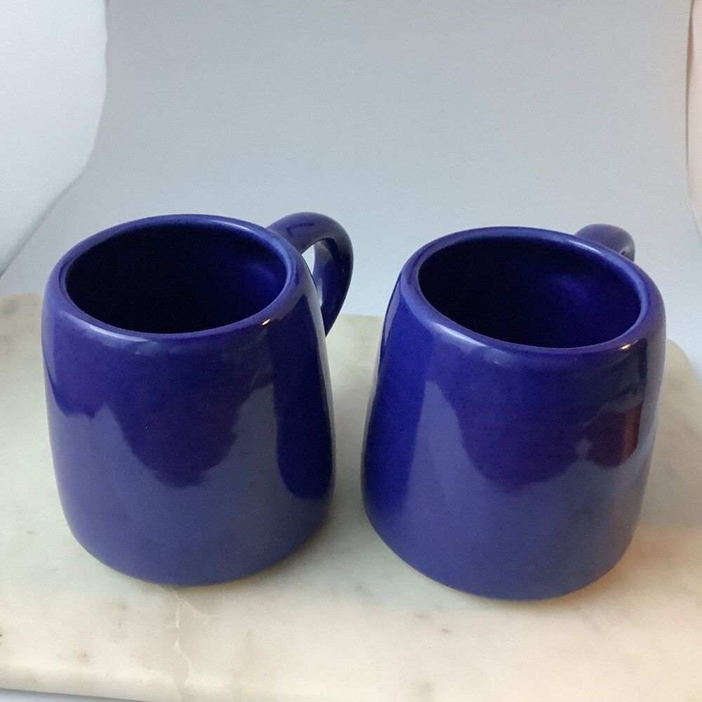 Handmade Emerson Creek Pottery 2 Coffee Mugs Set Blue Bedford VA